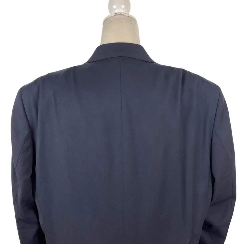Ralph Lauren Navy Men's 42L Single Breasted Two Button 100% Wool Suit Jacket